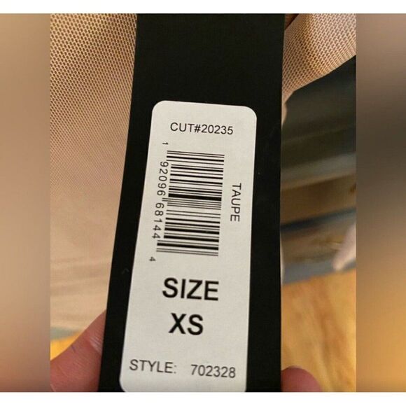 Bebe New Bodycon Solid Beige Nude Sheer Long Sleeve Ruched Mini Dress Xs - Picture 10 of 12